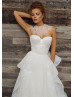Beaded Ivory Tulle Wedding Dress With Detachable Collar Sleeve